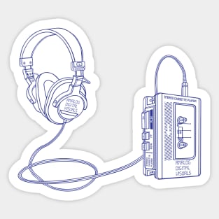 Portable Tape Player (Cosmic Cobalt Lines) Analog / Music Sticker